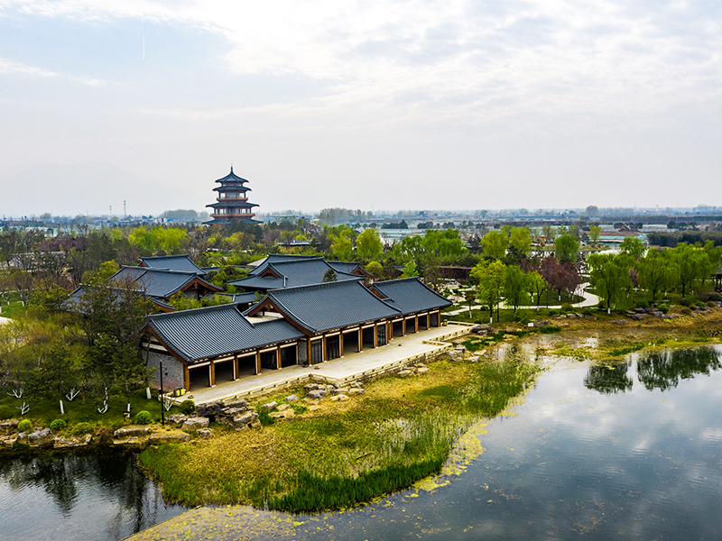 Xi'an Meibei Gölü Ahşap Yapı Binası